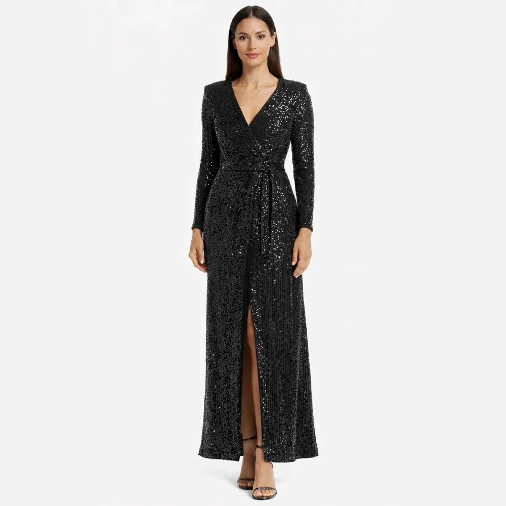 elegant long sleeve mother of the bride dresses Elegant A-line Lace Long-Sleeve Mother-the-bride Dress main image 1